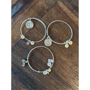 Set of 3 Alex and Ani silver bracelets